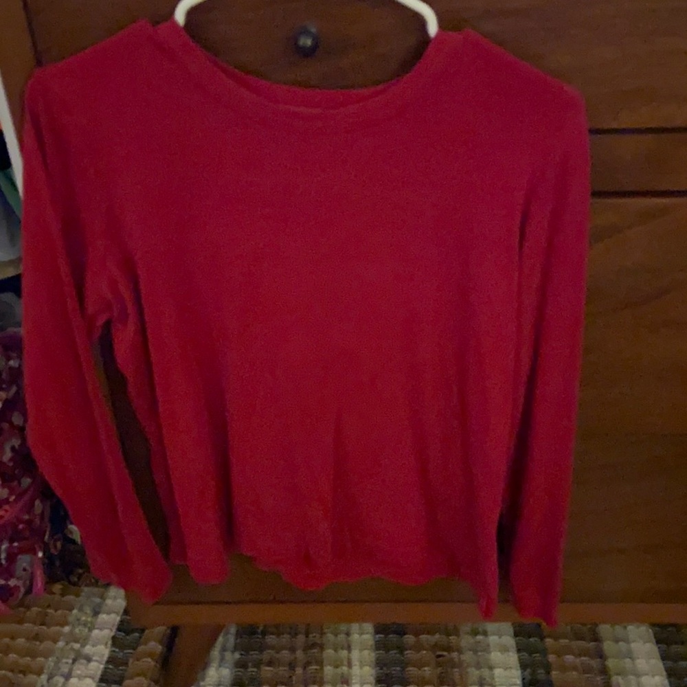 Kids Large 100% Cotton Red long sleeve shirt